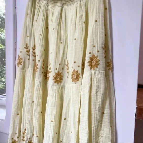 real love embroidered dress yellow Kiss Of The Sun Yellow Maxi Dress FOBERINI